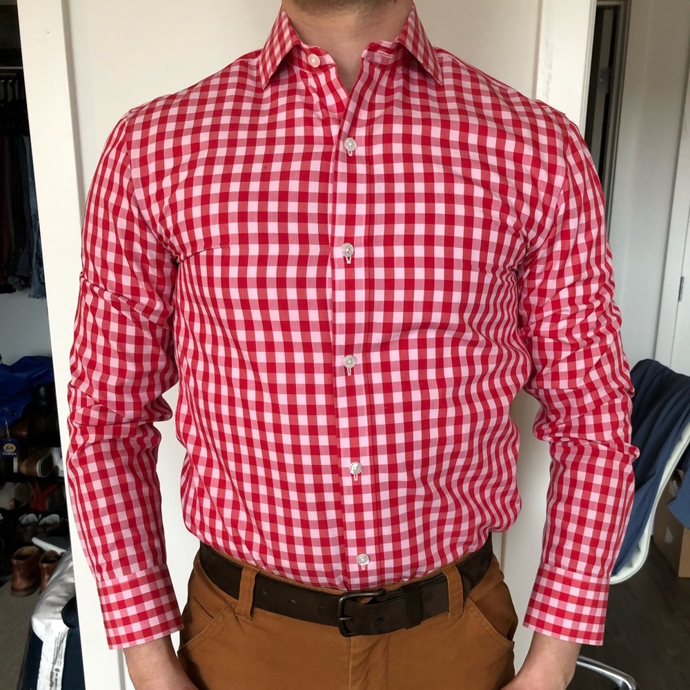 Bonobos slim fit wrinkle free checked dress shirt